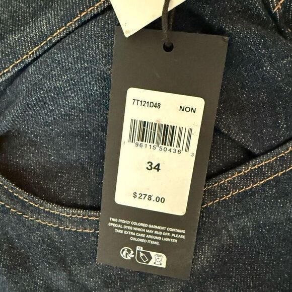 7 For All Mankind The Straight Classic Dark Blue Jeans Los Angeles Men’s Size 34 - Picture 5 of 12